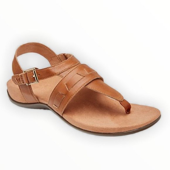 Vionic Shoes - Vionic Lupe Leather Adjustable T-Strap Sandals